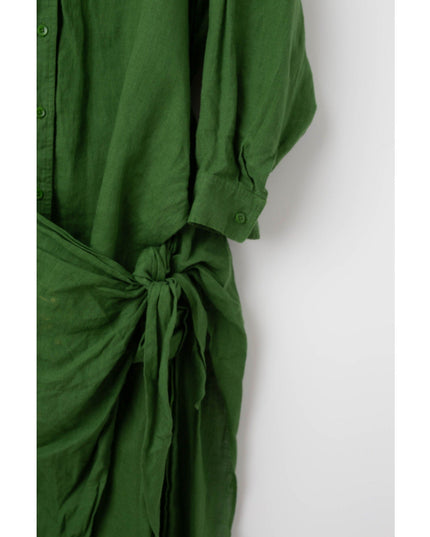Apiece Apart Alessandra Sarong Shirt Dress in Green - Wind & Song