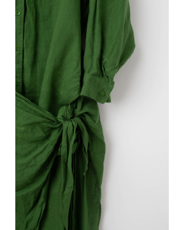 Apiece Apart Alessandra Sarong Shirt Dress in Green - Wind & Song