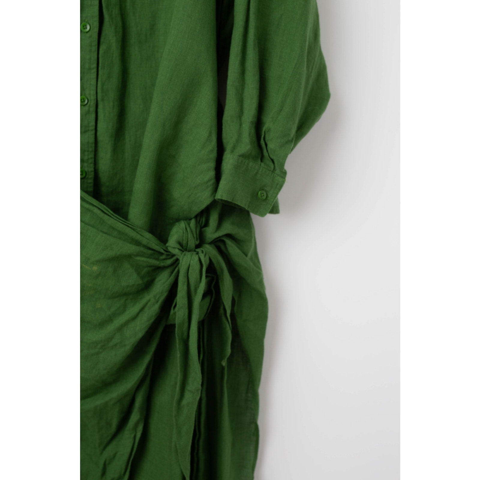 Apiece Apart Alessandra Sarong Shirt Dress in Green - Wind & Song