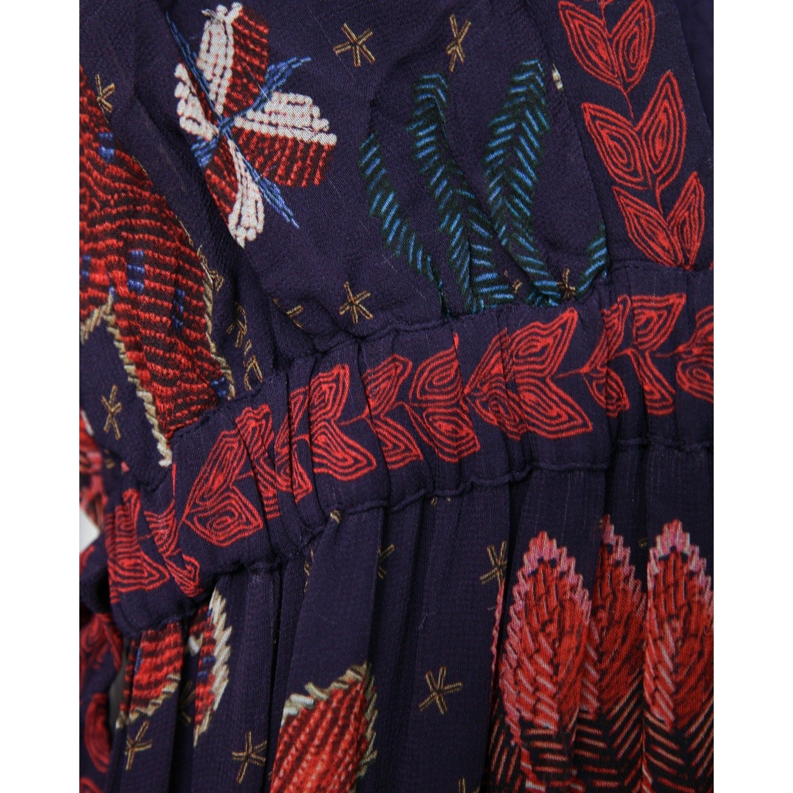 ARM Rio Tropical Shine Blue Print Chiffon Maxi Dress Size M – Pre - Owned - Wind & Song