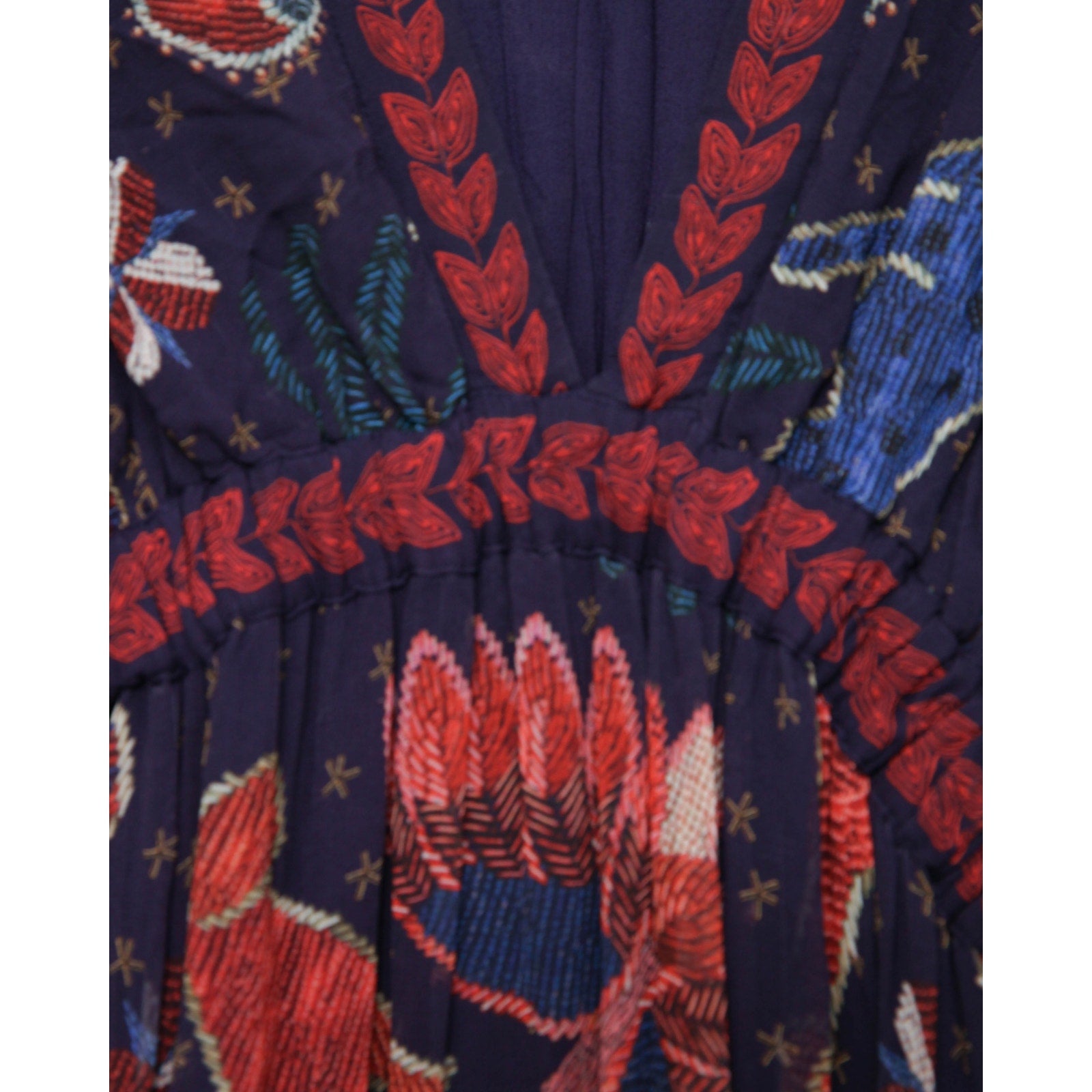 ARM Rio Tropical Shine Blue Print Chiffon Maxi Dress Size M – Pre - Owned - Wind & Song