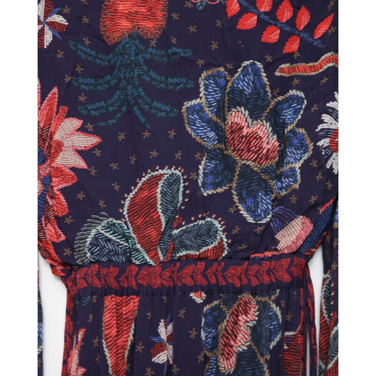 ARM Rio Tropical Shine Blue Print Chiffon Maxi Dress Size M – Pre - Owned - Wind & Song