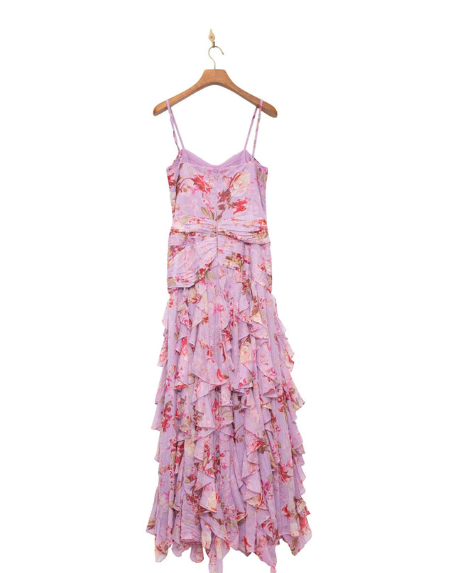PatBO Floral Haze Flutter Maxi Dress Size 10 – Pink Formal Gown