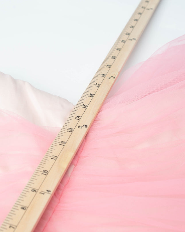 Badgley Mischka Pink One Shoulder Tulle Gown