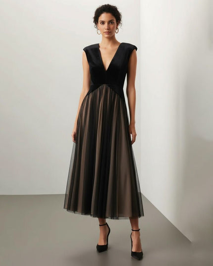 Badgley Mischka Drop Waist Velvet Dress - Wind & Song