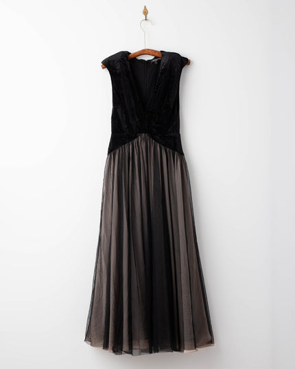 Badgley Mischka Drop Waist Velvet Dress - Wind & Song