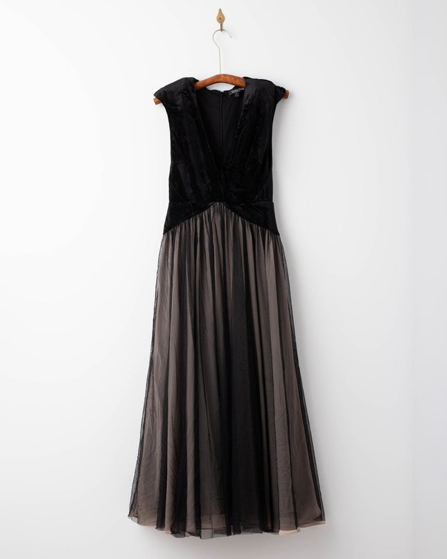 Badgley Mischka Drop Waist Velvet Dress - Wind & Song