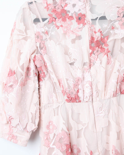 Badgley Mischka Lace Applique Shirt Dress - Wind & Song