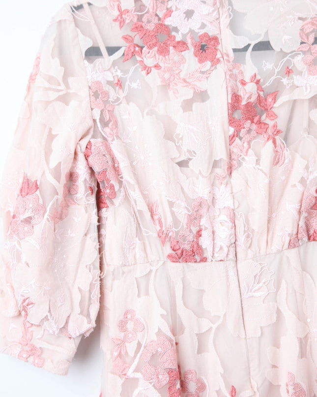 Badgley Mischka Lace Applique Shirt Dress - Wind & Song