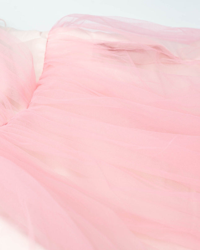 Badgley Mischka Pink One Shoulder Tulle Gown - Wind & Song