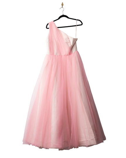 Badgley Mischka Pink One Shoulder Tulle Gown - Wind & Song