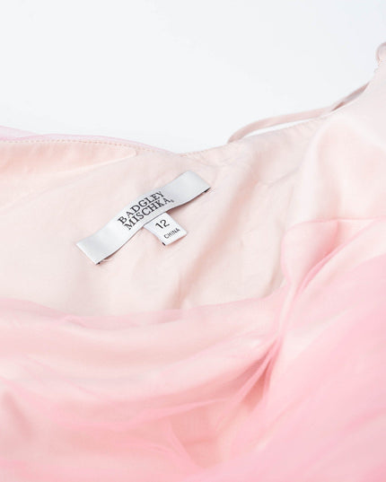 Badgley Mischka Pink One Shoulder Tulle Gown - Wind & Song