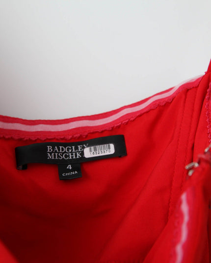 Badgley Mischka Poppy Red Georgette Gown - Wind & Song