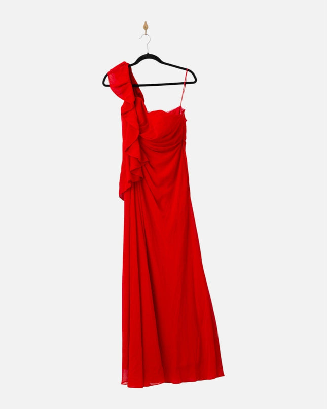 Badgley Mischka Poppy Red Georgette Gown - Wind & Song