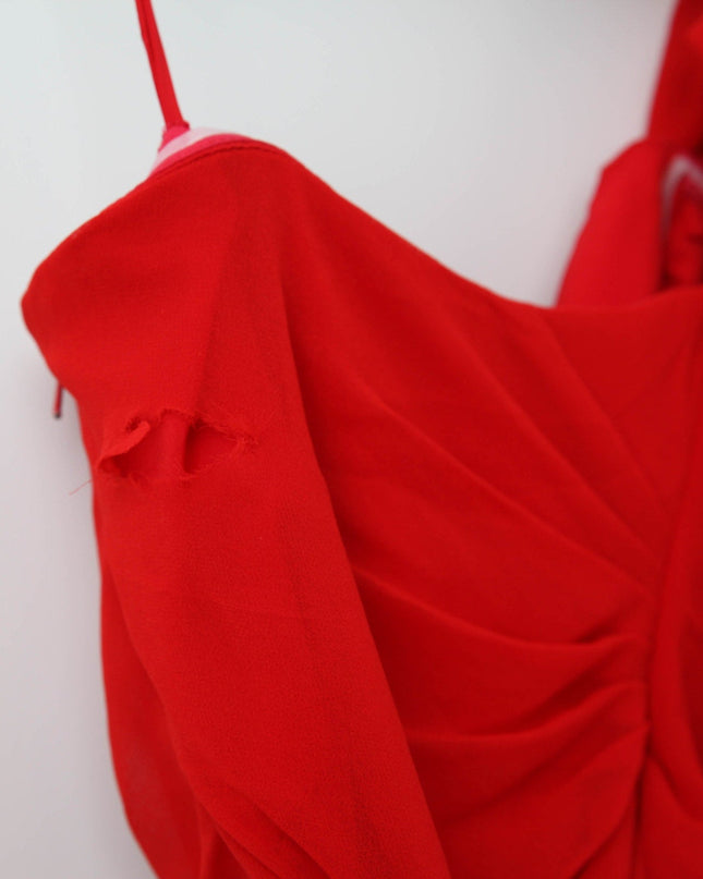 Badgley Mischka Poppy Red Georgette Gown - Wind & Song