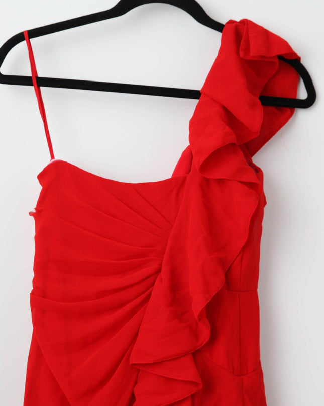 Badgley Mischka Poppy Red Georgette Gown - Wind & Song