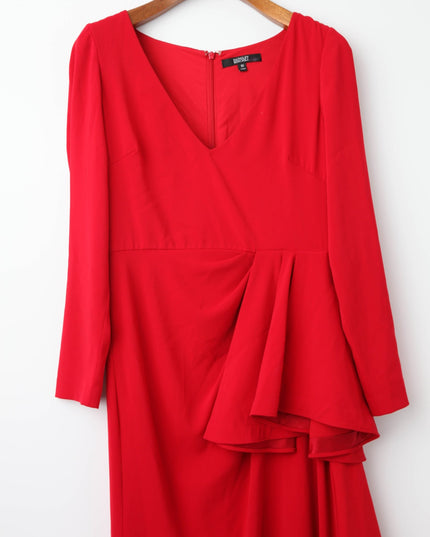 Badgley Mischka Red Front Ruffle Gown - Wind & Song