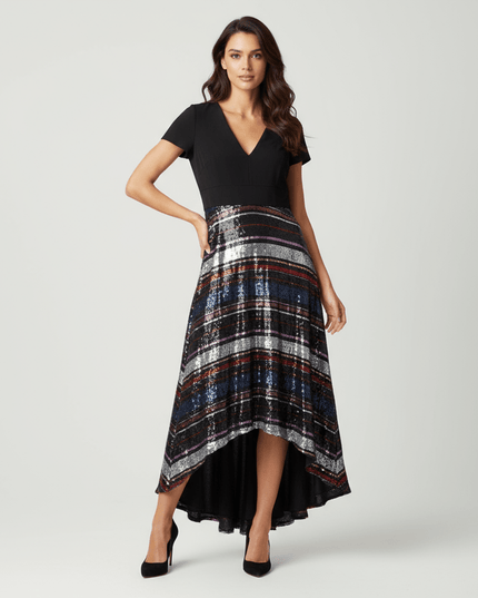 Badgley Mischka Sequin Skirt Gown - Wind & Song