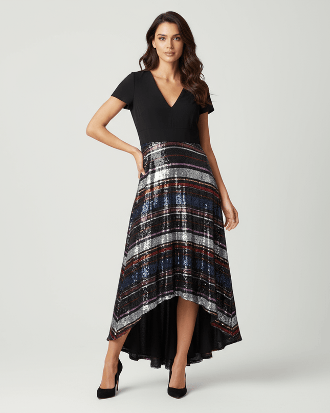 Badgley Mischka Sequin Skirt Gown - Wind & Song