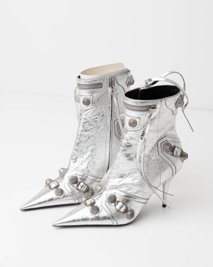 Balenciaga Cagole 90mm Metallic Ankle Boots NWT Size 37 - Wind & Song