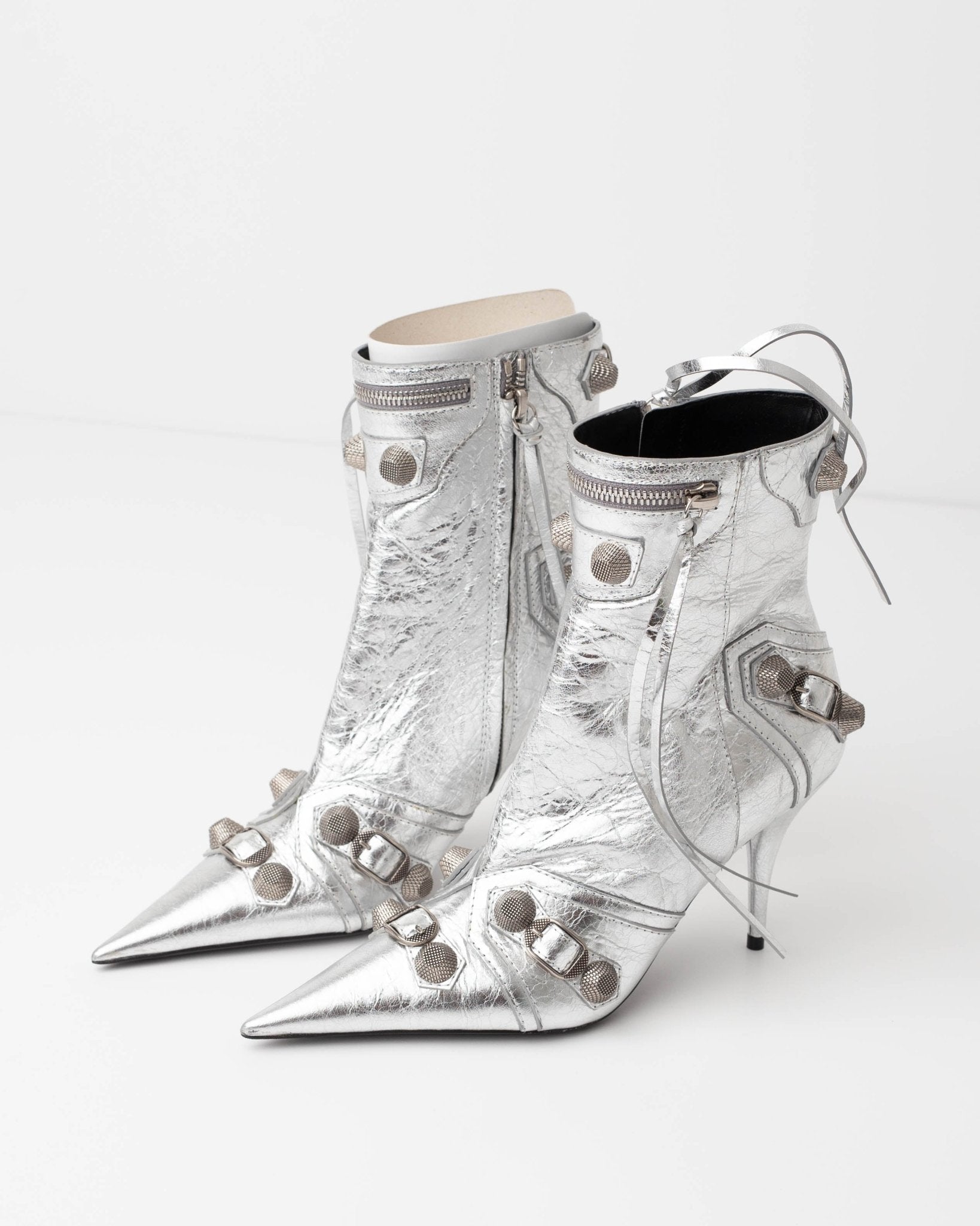 Balenciaga Cagole 90mm Metallic Ankle Boots NWT Size 37 - Wind & Song