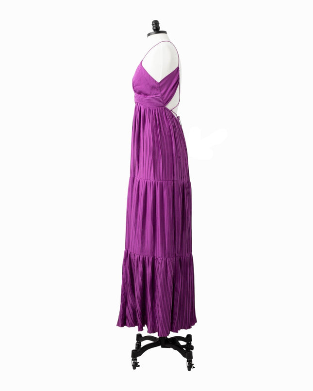 ba&sh Wasta Gown in Purple Satin - Wind & Song