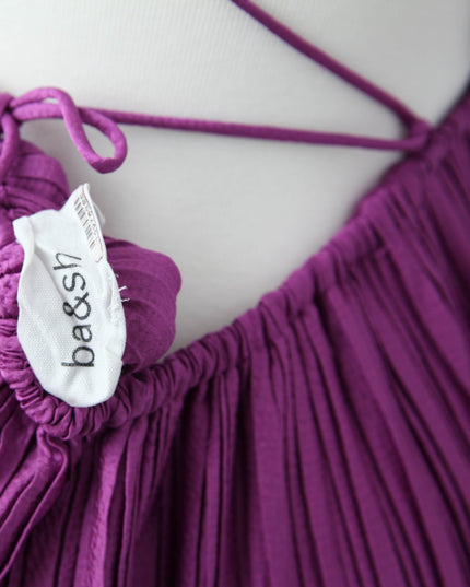 ba&sh Wasta Gown in Purple Satin (Size US 4) - Wind & Song