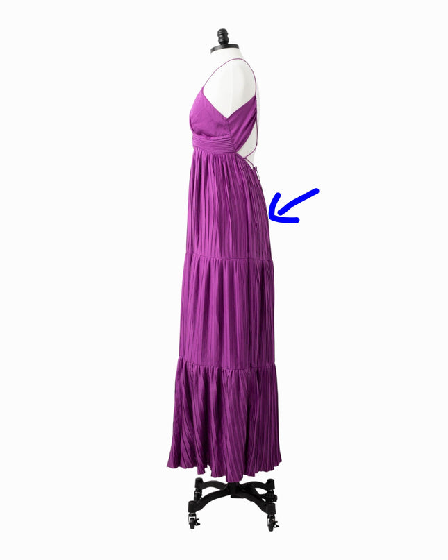 ba&sh Wasta Gown in Purple Satin (Size US 4) - Wind & Song