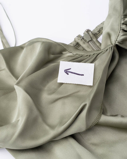Reformation Sage Green Hensley Silk Dress
