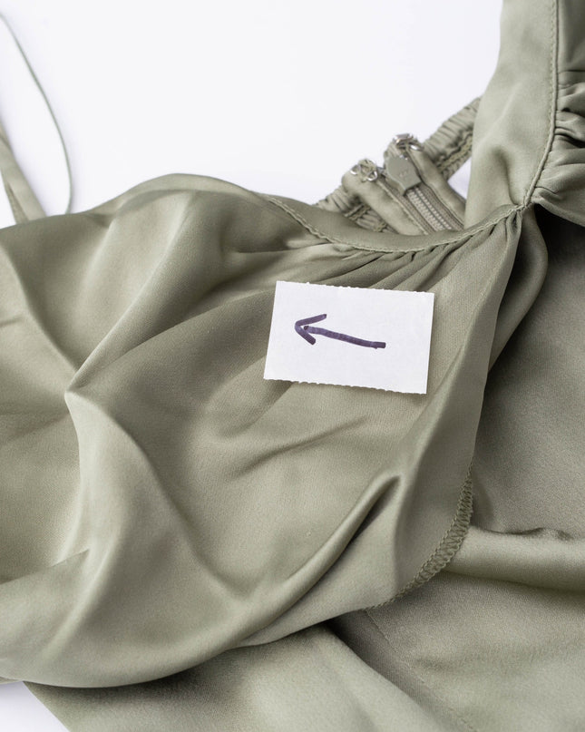 Reformation Sage Green Hensley Silk Dress