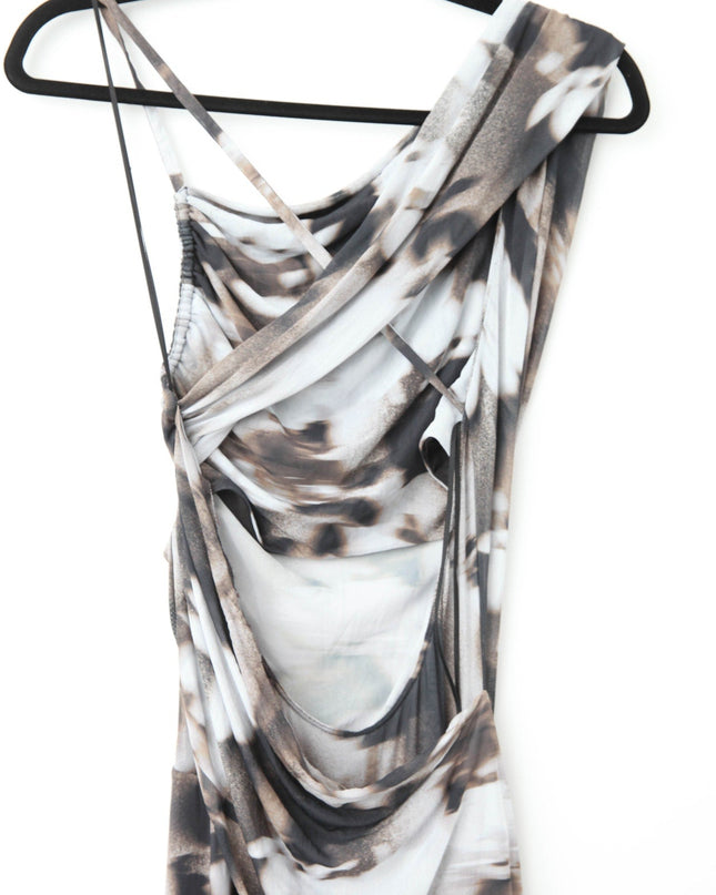 Bec + Bridge Solene Asymmetric Dress in Dark Blurred Floral - Wind & Song