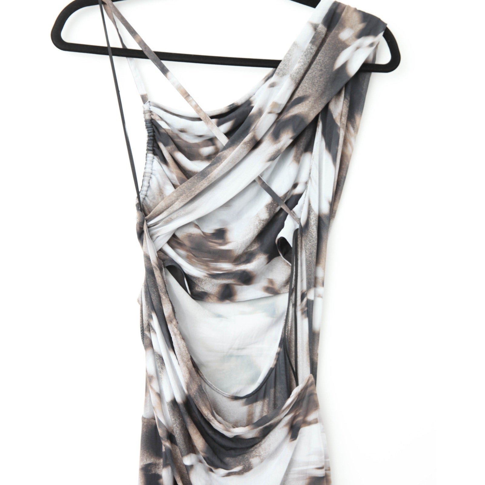 Bec + Bridge Solene Asymmetric Dress in Dark Blurred Floral - Wind & Song