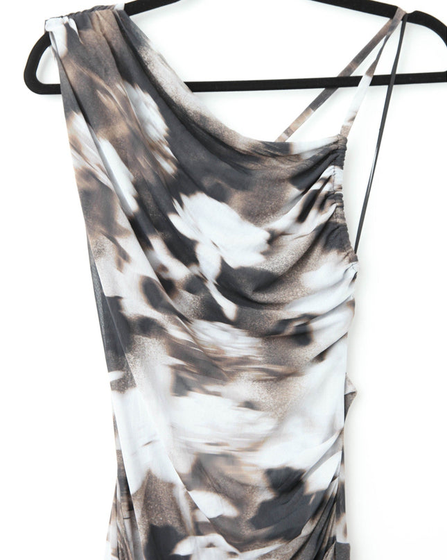 Bec + Bridge Solene Asymmetric Dress in Dark Blurred Floral - Wind & Song