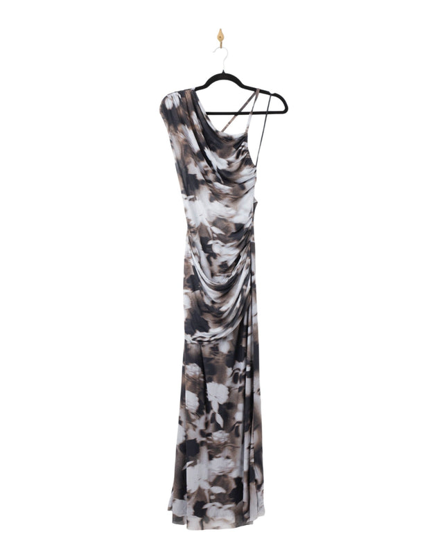 Bec + Bridge Solene Asymmetric Dress in Dark Blurred Floral - Wind & Song