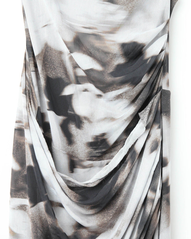 Bec + Bridge Solene Asymmetric Dress in Dark Blurred Floral - Wind & Song