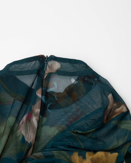 Black Halo Wendy Blue Floral Jersey Gown - Wind & Song