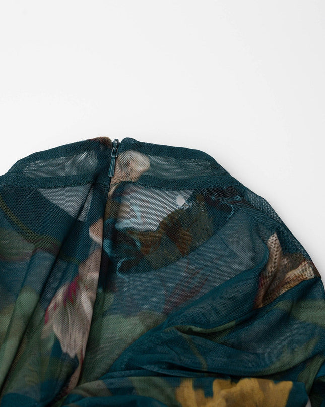 Black Halo Wendy Blue Floral Jersey Gown - Wind & Song