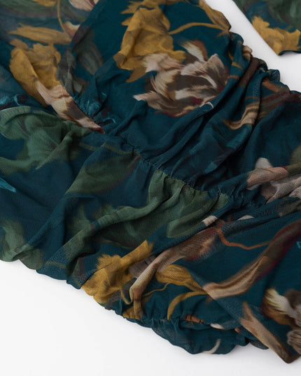 Black Halo Wendy Blue Floral Jersey Gown - Wind & Song