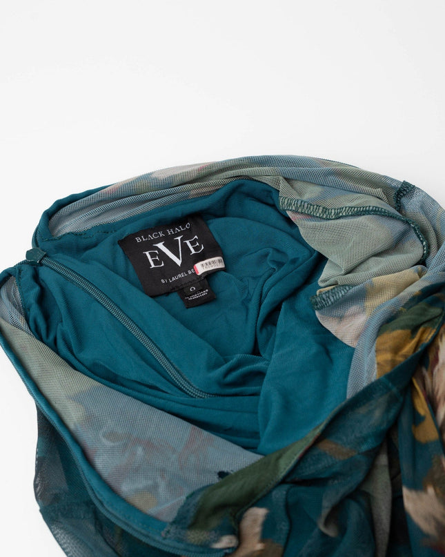 Black Halo Wendy Blue Floral Jersey Gown - Wind & Song