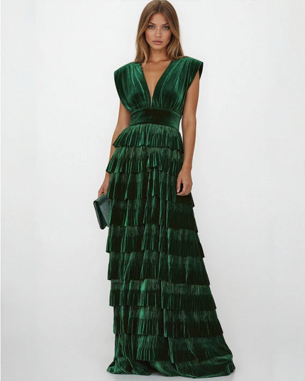 Bronx and Banco Emerald Velvet Gown - Wind & Song