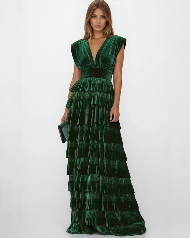 Bronx and Banco Emerald Velvet Gown - Wind & Song