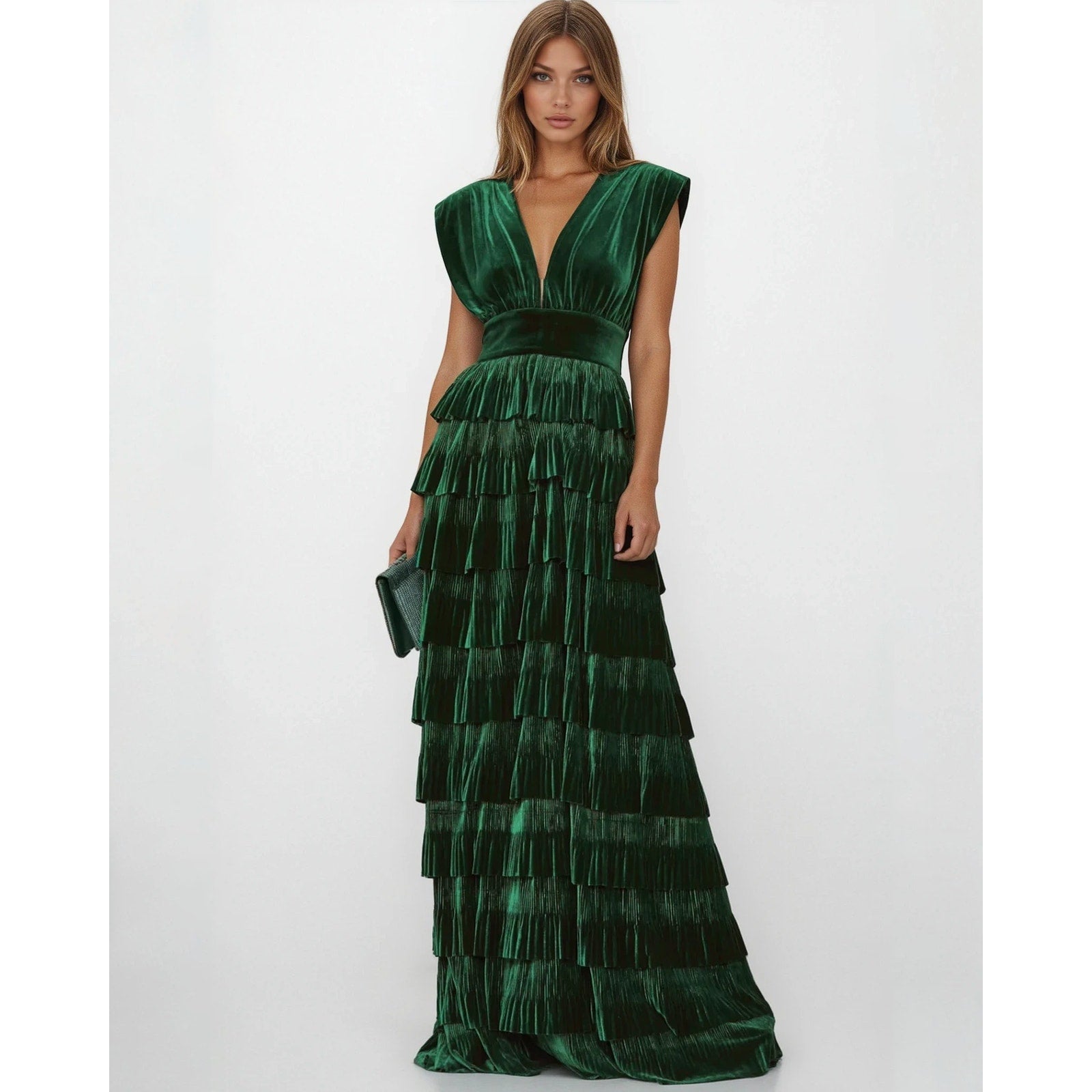 Bronx and Banco Emerald Velvet Gown - Wind & Song