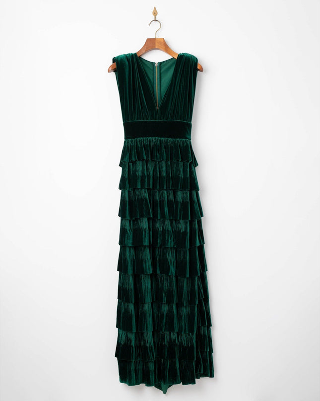 Bronx and Banco Emerald Velvet Gown - Wind & Song