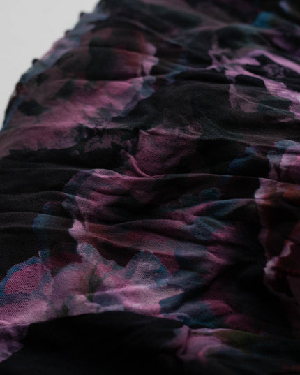 Fuzzi Tulle One Shoulder Purple Flora Gown