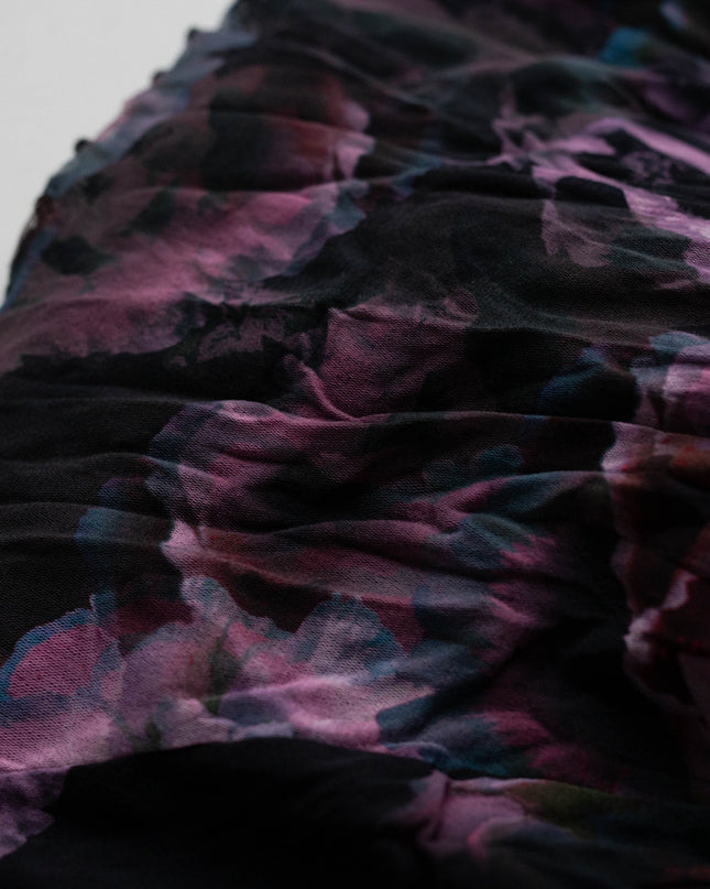 Fuzzi Tulle One Shoulder Purple Flora Gown