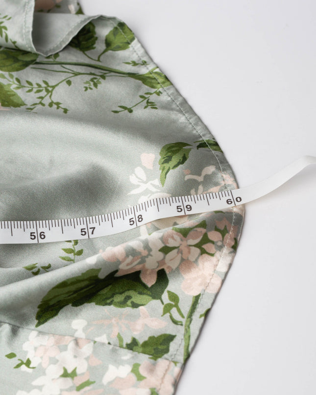 Reformation Frankie Silk Gown in Green Floral