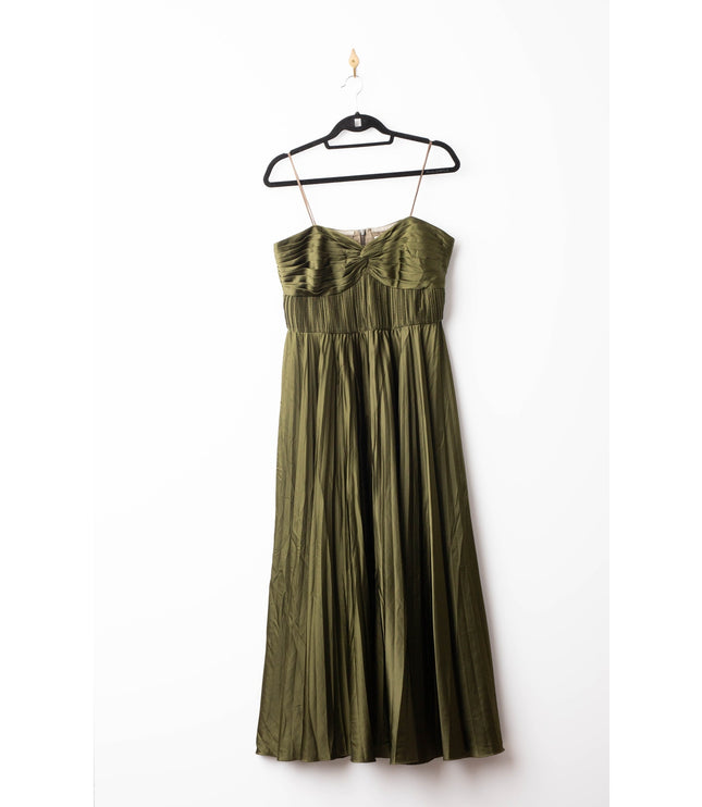 AMUR Green Satin Belle Dress