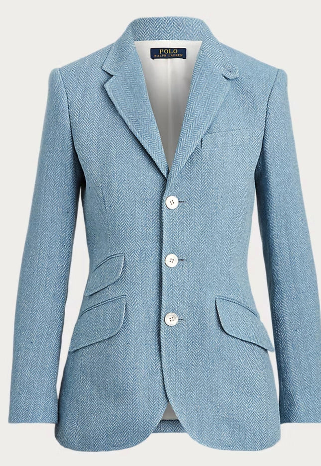 Polo Ralph Lauren Herringbone Linen-Blend Blazer - Size 2