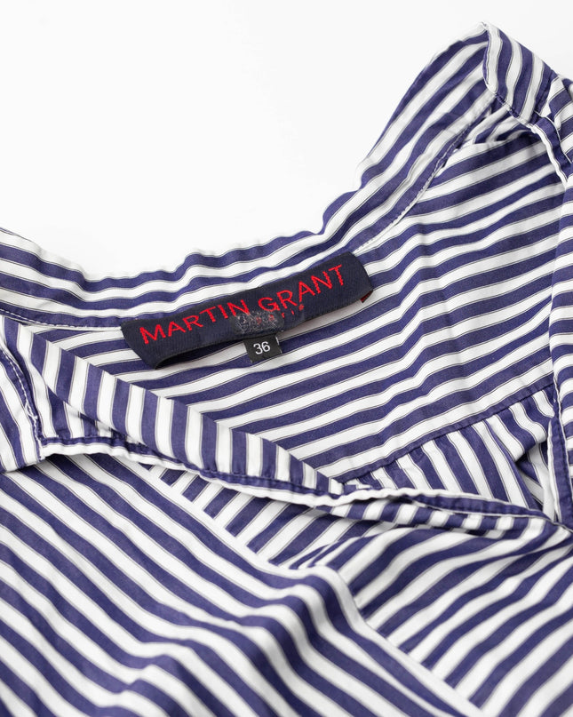 Martin Grant Oversize Blue Strips Cotton Tunic Dress