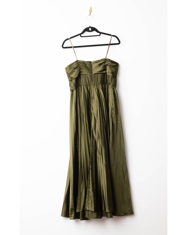 AMUR Green Satin Belle Dress